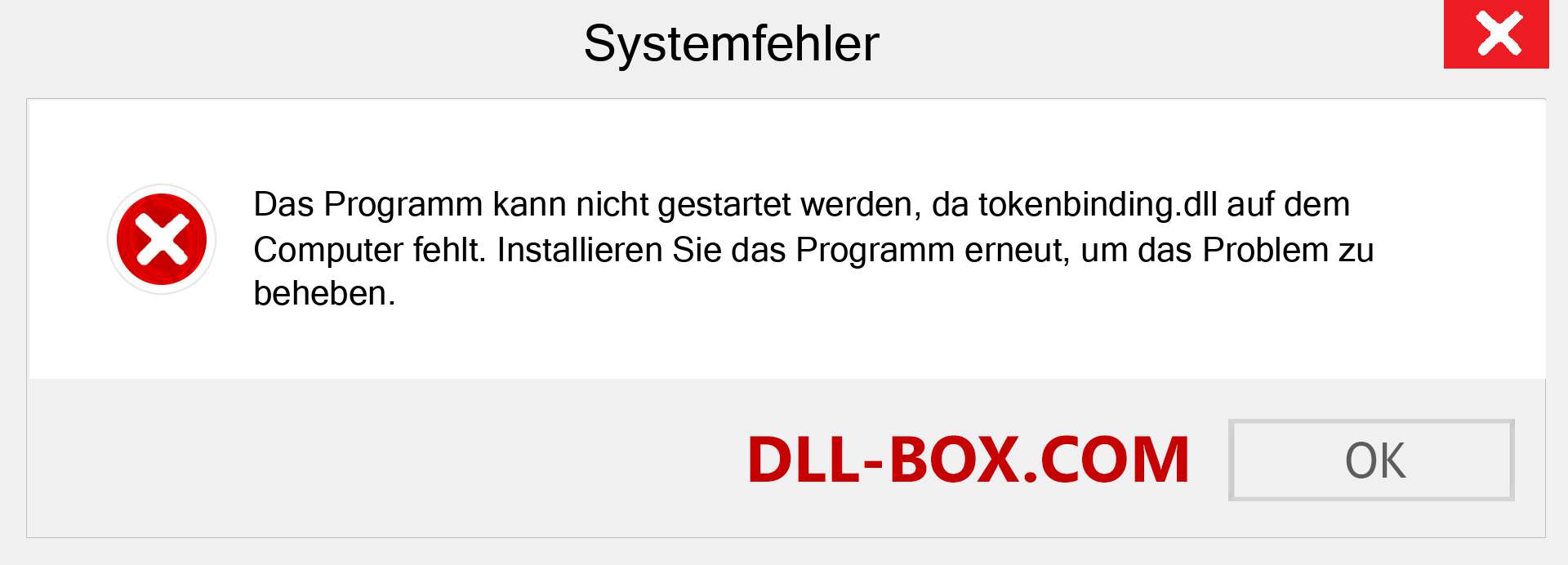 tokenbinding.dll-Datei fehlt?. Download für Windows 7, 8, 10 - Fix tokenbinding dll Missing Error unter Windows, Fotos, Bildern